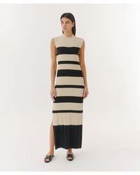 ATM - Viscose Varigated Striped Maxi Dress - Lyst