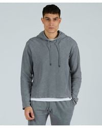 ATM Mineral Wash Pique Pull Over Hoodie - Gray