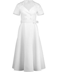 Badgley Mischka Fit Flare Trench Dress - White