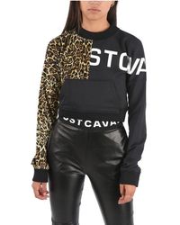Sweat-shirt Coton Just Cavalli en coloris Noir Femme Vêtements Articles de sport et dentraînement Sweats 