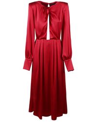 ACTUALEE Silk Dress - Red