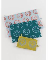 BAGGU The Flat Pouch Set In Happy Mix - Multicolour