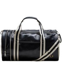 Fred Perry Checkerboard Barrel Bag in Black for Men | Lyst