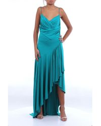 teal blue long dress