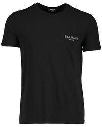 Balmain Embroidered Logo T Shirt - Black