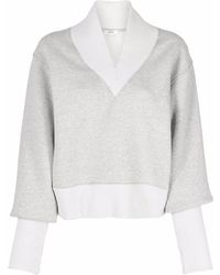 Agolde V-neck Long-sleeve Sweatshirt - Gray