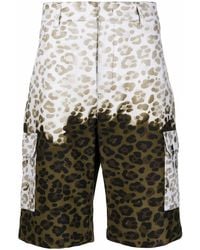 MSGM Leopard-print Cargo Shorts - Green