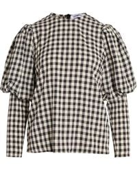 co'couture Cadie Check Blouse By Co Couture - Black