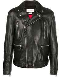 Alexander McQueen Leather Puffer Jacket in Black for Men | Lyst
