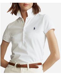 Ralph Lauren Leather Polo Twill Belted Pants, Plain Pattern | Lyst