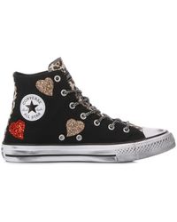 converse black western sasha hi trainers