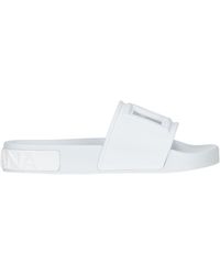 Dolce & Gabbana Designer Logo Rubber Slides - White