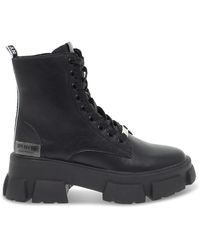 Steve Madden Cobra Platform Heeled Leather Ankle Boots in Black | Lyst