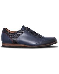 Lacuzzo Navy Suede Semi-trainer - 7 Shoe - Blue