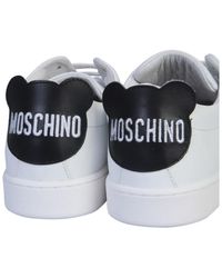Moschino Trainer With Teddy Bear Silhouette - White