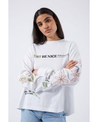 Dr. Denim Lily Long Sleeve Meadow Bloom - White