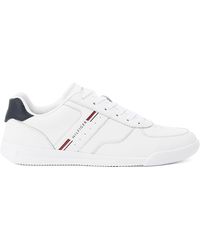 Tommy Hilfiger Essential Leather Cupsole Trainers in White for Men | Lyst