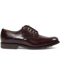 Sanders Military Style Leather Gibson Derby Shoes in Black for Men 