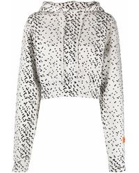 Heron Preston Cropped Dotted Hoodie - Gray