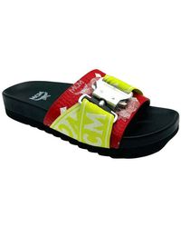 mcm men's visetos slide sandals