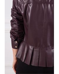 Marc Cain Faux Leather Jacket - Purple