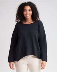 Beaumont Organic Alessandra Recycled Cotton Sweater In Washed - Black