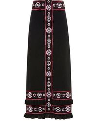 Hayley Menzies Chepstow Jacquard Maxi Skirt S - Black