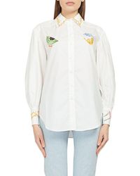 ALÉMAIS Cotton Shirt With All Over Inset - White