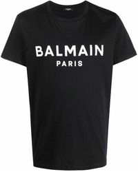 Homme Vêtements T-shirts T-shirts à manches courtes Printed t-shirt classic fit Balmain pour homme en coloris Noir 