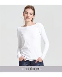 Yunion T Classic Boat Neck Long Sleeve T-shirt - White
