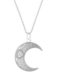 CarterGore Large Mandala Moon Pendant Necklace - Metallic