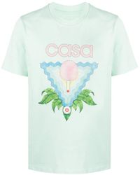 CASABLANCA Memphis Club Icon Print T-shirt Mint - Multicolor