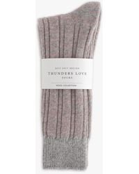 Thunders Love Socks - Dupled Ribbed Wool Socks - Pink