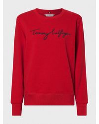 Tommy Hilfiger Felpa Donna . in Red | Lyst