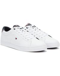 Tommy Hilfiger MODERN CORPORATE LEATHER RUNNER Wit - Gratis levering |  Spartoo.nl ! - Schoenen Lage sneakers Heren € 60,00