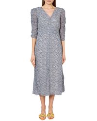 byTiMo Floral Pattern Long Dress - Blue