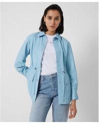 French Connection | Etta Recycled Vegan Leather Jacket | Dusty - Blue