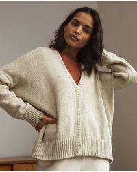 Beaumont Organic Charis Recycled Cotton Cardigan In Beige - Natural