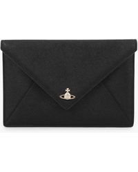 vivienne westwood black envelope clutch