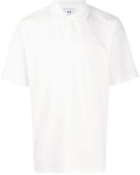 Mens Y-3 New Cuff Logo Polo Shirt In Navy