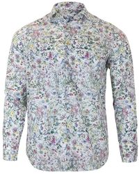 Paul Smith Gents Floral Tailored Shirt - Blue