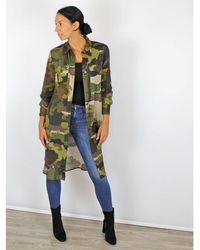 Ottod'Ame Camouflage Shirt Dress Multi - Green