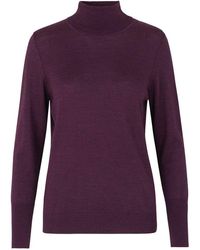 Rosemunde Lille Polo Neck Sweater - Dark Melange - Purple