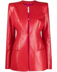 The Attico Mya Leather Jacket - Red