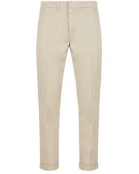 Fay Beige Cotton Trousers - Brown