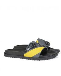 fendi embossed logo slides
