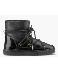inuikii gloss leather sneaker boots