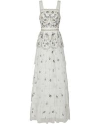 Frock and Frill Irina Embellished Tiered Maxi Dress - White