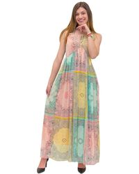 Twin Set Long Dress With Patchwork Print Bandana Twinset - Multicolour