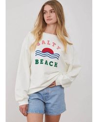 South Parade Alexa Cotton Oversized Salty Beach Jumper - White